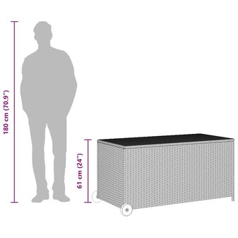 Tuinbox 120x65x61 cm poly rattan zwart