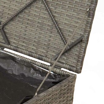Kussenbox met opslag Grijs 50 x 50 x 50 cm poly rattan