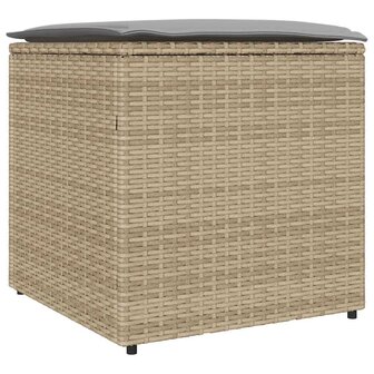 Kussenbox met opslag Beige 50 x 50 x 50 cm poly rattan