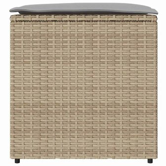 Kussenbox met opslag Beige 50 x 50 x 50 cm poly rattan