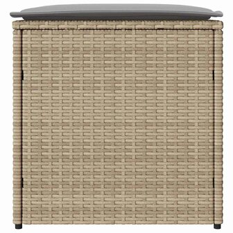 Kussenbox met opslag Beige 50 x 50 x 50 cm poly rattan