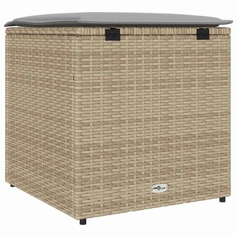 Kussenbox met opslag Beige 50 x 50 x 50 cm poly rattan