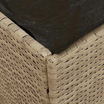 Kussenbox met opslag Beige 50 x 50 x 50 cm poly rattan