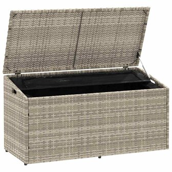 Tuinbox 110x50x58 cm poly rattan lichtgrijs