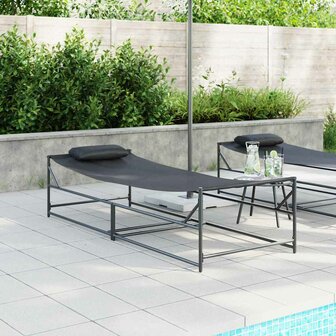 Ligstoel Antraciet 200 x 74 x 73 cm Textilene, staal