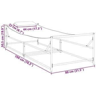 Ligstoel Antraciet 200 x 74 x 73 cm Textilene, staal