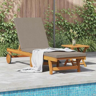 Ligstoel met kussen Bruin 63 x 199 x 85cm Massief acaciahout