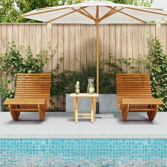 Schommelzoneloungers 2 pcs Bruin 154 x 60 x 74 cm
