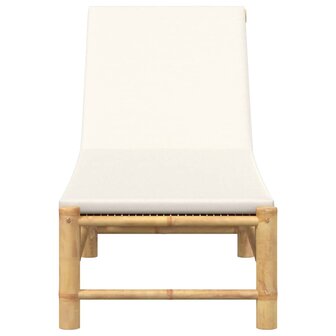 Ligstoel met kussens 55x199x30 cm bamboe