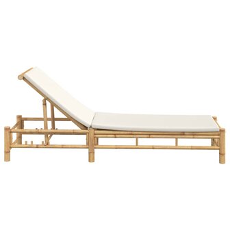 Ligstoel met kussens 55x199x30 cm bamboe