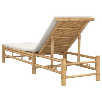 Ligstoel met kussens 55x199x30 cm bamboe