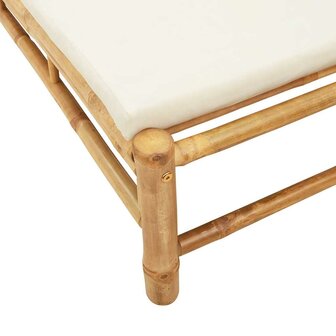 Ligstoel met kussens 55x199x30 cm bamboe