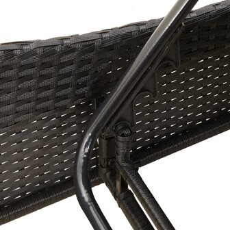 Ligbed met kussen 60x205x73 cm poly rattan zwart