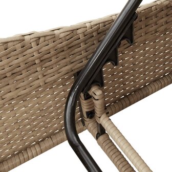 Ligbed met kussen 60x205x73 cm poly rattan beige