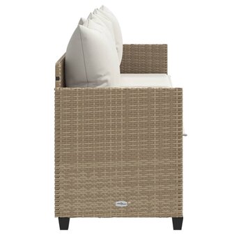 Ligbed met kussens&nbsp;poly rattan beige