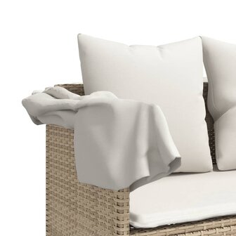 Ligbed met kussens&nbsp;poly rattan beige