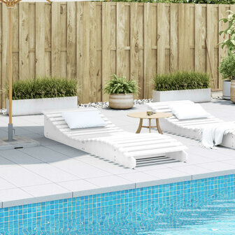Ligbed 205x70x31,5 cm massief grenenhout wit