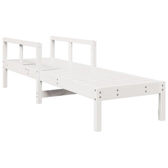 Ligstoel 199,5x62x55 cm massief grenenhout wit
