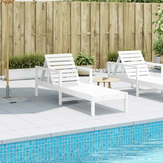 Ligstoel 199,5x62x55 cm massief grenenhout wit