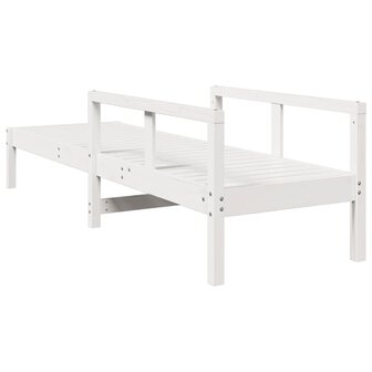 Ligstoel 199,5x62x55 cm massief grenenhout wit