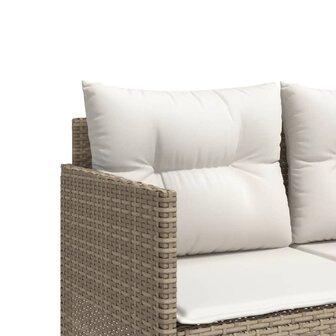 Ligbed met kussens&nbsp;poly rattan beige
