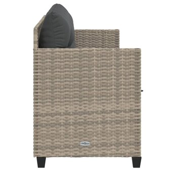 Ligbed met kussen&nbsp;poly rattan lichtgrijs