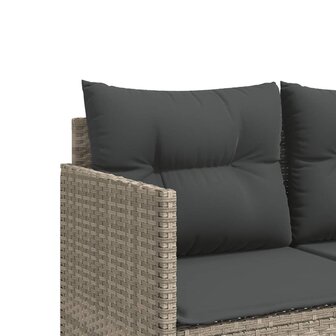 Ligbed met kussen&nbsp;poly rattan lichtgrijs