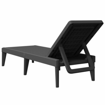Ligbed 186x60x29 cm polypropeen antracietkleurig