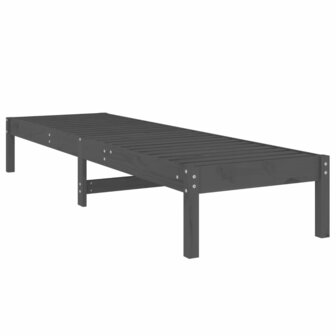 Ligbedden 2 st 199,5x60x74 cm massief grenenhout grijs