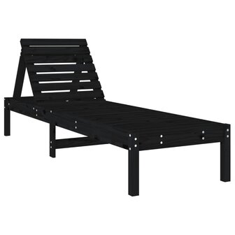 Ligbedden 2 st 199,5x60x74 cm massief grenenhout zwart