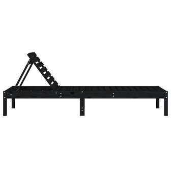 Ligbedden 2 st 199,5x60x74 cm massief grenenhout zwart