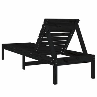 Ligbedden 2 st 199,5x60x74 cm massief grenenhout zwart