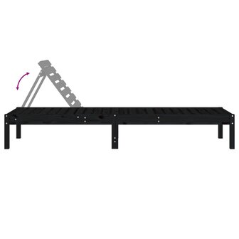 Ligbedden 2 st 199,5x60x74 cm massief grenenhout zwart