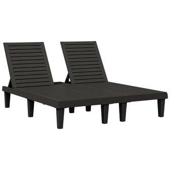 Ligbed tweepersoons 155x138x83 cm polypropeen zwart