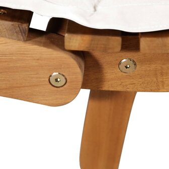 Ligstoelen met kussens 2 st massief acaciahout cr&egrave;mewit