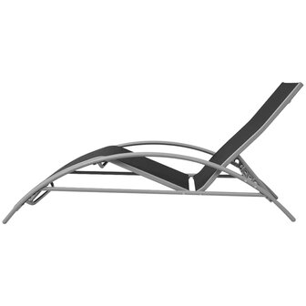 Ligbedden met tafel aluminium zwart