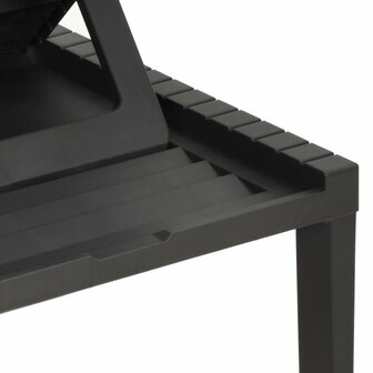 Ligbed met kussen kunststof antracietkleurig