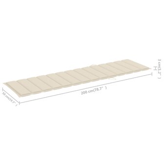 Ligbedden 2 st met tafel en kussens massief teakhout