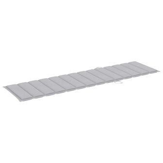 Ligbedden 2 st met tafel en kussens massief teakhout