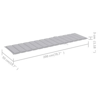 Ligbed met tafel en kussen massief teakhout