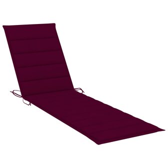 Ligbed met tafel en kussen massief teakhout