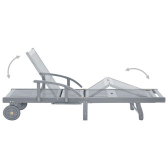 Ligbed met kussen massief acaciahout