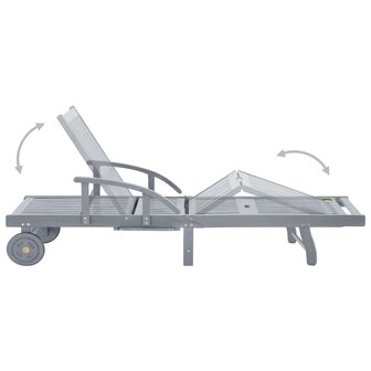 Ligbed met kussen massief acaciahout