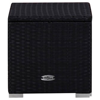 3-delige Ligbeddenset met theetafel poly rattan zwart