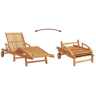 Ligstoel 2-persoon 3 pcs Rood 40 x 40 x 40cm Massief acaciahout