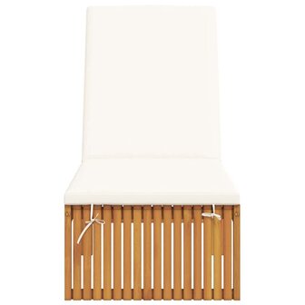 Ligstoel met kussen Bruin 200 x 55 x 94cm Massief acaciahout