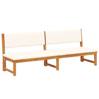 Ligstoel met kussen Bruin 200 x 57 x 75cm Massief acaciahout