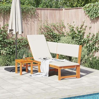 Ligstoel 1-persoon Bruin 200 x 57 x 75cm Massief acaciahout