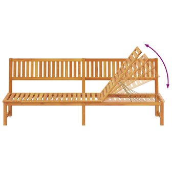 Ligstoel 1-persoon Bruin 200 x 57 x 75cm Massief acaciahout