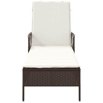 Ligbed met kussen 1-persoon Bruin 157 x 55 x 92cm poly rattan